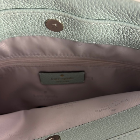 Kate Spade Light Blue‎ Leather Tote w Twilley Large Tote Multiple Compartments - Picture 9 of 13